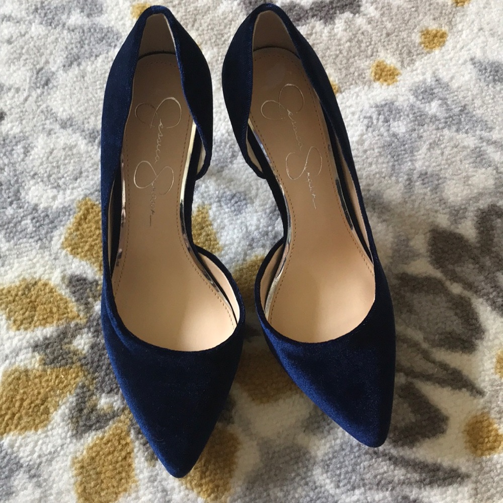 Jessica Simpson Blue Velvet Heels